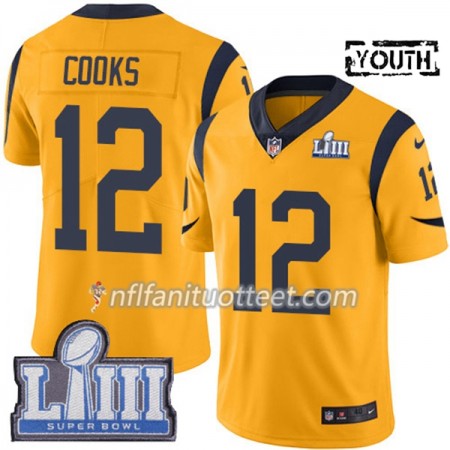 Lasten Los Angeles Rams NFL Pelipaita Brandin Cooks 12 Nike Keltainend 2019 Super Bowl LIII